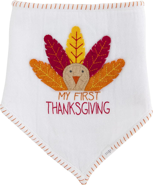 Mud Pie My First Thanksgiving Bib, Orange, White...