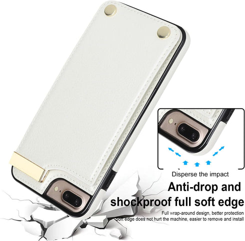 Asuwish Phone Case for iPhone 7plus 8plus 7/8 Plus Wallet Cover with Tempered Glass Screen Protector and Leather Purse Credit Card Holder Slot Cel...