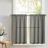 Vangao Grey Kitchen Curtains 36 Inch Length Casual Weave Textured Cafe Curtains Semi Sheer Short Drapes for Bathroom Bedroom Tier Drapes Rod Pocke...