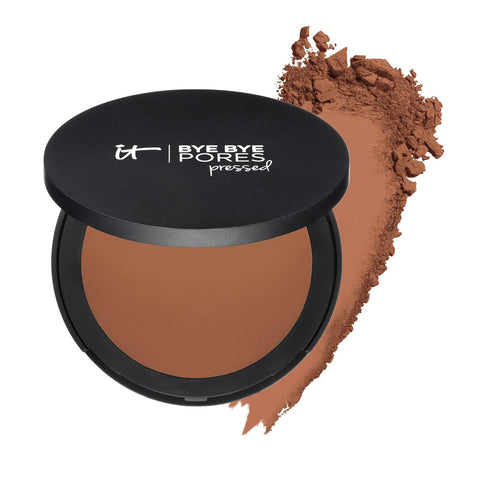 IT Cosmetics Bye Bye Pores Pressed Finishing Powder - Universal Shades - Contains Anti-Aging Peptides, Hydrolyzed Collagen & Antioxidants - 0.31 o...
