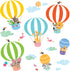 DECOWALL DWL-2010 Animals in Hot Air Balloons Wall Stickers Wall Decals Peel and Stick Removable Wall Stickers for Kids Nursery Bedroom Living Roo...