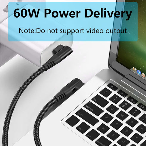 Right Angle USB C to USB C Cable 1M/3FT, 90 Degree 60W PD Type C Fast Charging & Data Transmission Nylon Braided Cable, for Type C Devices Laptop/...