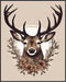 Posterizer 1 pcs- Print of a deer with white halo and flowers-Art for Animal Lovers-Floral Botanical Art- Gift for Men Women Teens-Decor for Home ...