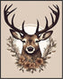 Posterizer 1 pcs- Print of a deer with white halo and flowers-Art for Animal Lovers-Floral Botanical Art- Gift for Men Women Teens-Decor for Home ...