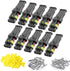 10 Kit 3 Pin Connector, 20-16 AWG Waterproof Electrical Automotive Wire Connector, 1.5mm Series Terminals Male Female Car Connectors Plug Sets...