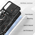for Samsung Galaxy A25 5G Phone Case with Slide Camera Cover & Screen Protector*2, Samsung A25 5G Case Build in 360° Rotating Ring Kickstand, Mili...