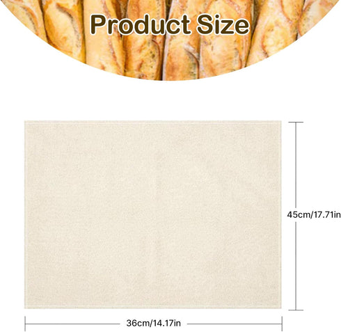 2Pcs Bread Towel for Bread Baking 14x18 Inches Linen Cloth Flour Sack Towels for Bread Proofing Cover Pastry Proofing Cloth Thick Baking Bread Clo...