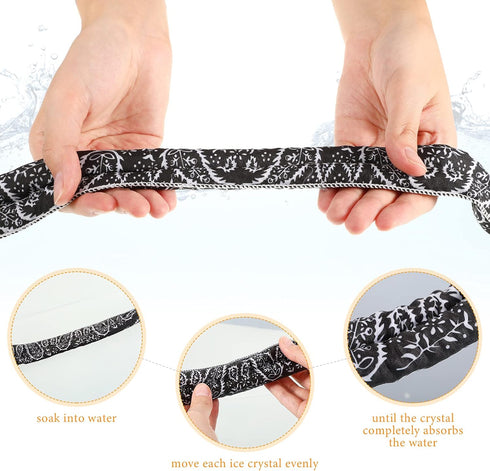 10 Pieces Ice Cool Scarf Summer Cooling Scarf Neck Wrap Headband Cooling Scarf Instant Chill Neck Scarf Soaked Tie Around Neck for Summer Outdoor ...