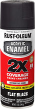 Rust-Oleum 271918 Acrylic Enamel 2X Spray Paint, 12 oz, Flat Black...