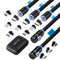 Magnetic Charging Cable,(5-Pack,1ft/3ft/6ft/6ft/10ft) Magnetic Phone Charger,3-in-1 USB Magnetic Cable Compatible Micro USB,Type C(Black,Gen 1)...