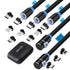 Magnetic Charging Cable,(5-Pack,1ft/3ft/6ft/6ft/10ft) Magnetic Phone Charger,3-in-1 USB Magnetic Cable Compatible Micro USB,Type C(Black,Gen 1)...