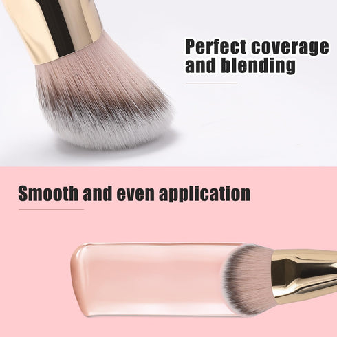 TEOYALL Flat Angled Foundation Brush, Large Dense Synthetic Bristles Kabuki Brush for Base Makeup with Liquid Cream Powder...