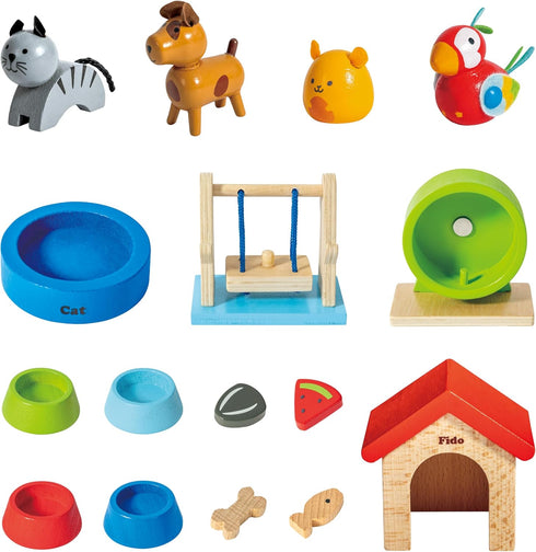 Hape Family Pets Wooden Dollhouse Animal Set 2...