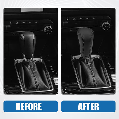 Gear Shifting Knob Cover Automatic Transmission Lever Trim for Mazda CX-30 2020-2021 Faux Leather Black...