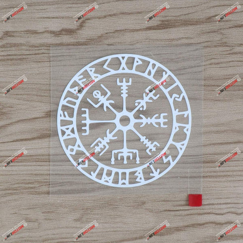 4'' Vegvisir Viking Runic Compass Decal Sticker Viking Odin Norse Vinyl White sda1...