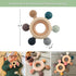 Baby Teething Toys, Silicone Chewable Teethers with Wooden Ring for Soothing Babies Gums, Rudder Chewers Shower Gift for lnfants & Toddlers, 4+ Mo...