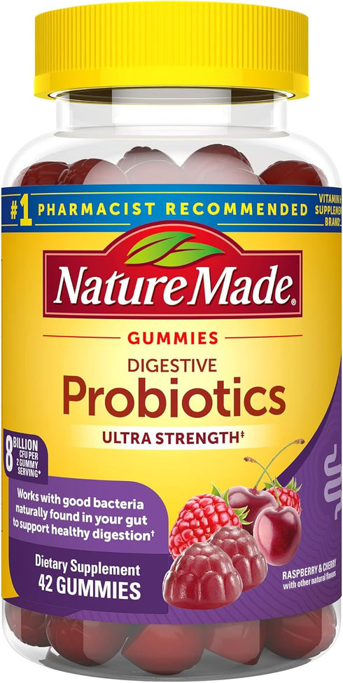 Nature Made Ultra Strength Digestive Probiotics, Probiotics for Women and Men, 42 Probiotic Gummies, 21 Day Supply...