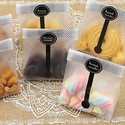 Cookie Bags for Packaging, Searik Translucent Plastic Cellophane Pastry Treat Bags for Party Gift Giving Bakery Bread Candy Chocolate Wrapping Goo...
