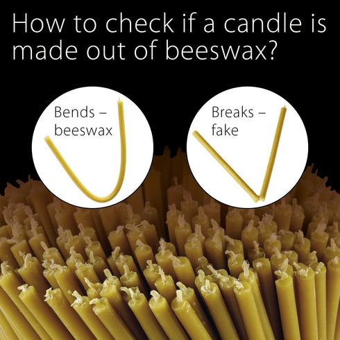 Danilovo Pure Beeswax Candles - Honey-Scented, Decorative Thin Taper Candles - Ideal for Birthday Decoration or Church Prayers - Drip Free, Tall &...