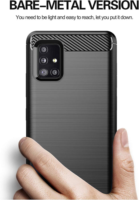 Galaxy A71 5G Cell Phone Case, Soft TPU Slim Fashion Protective Cover with HD Screen Protector (Black)...