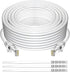 Adoreen Cat 6 Ethernet Cable 40 Ft-White, Outdoor & Indoor Snagless Long Round RJ45 Network Cable, POE, Soft Flexible Gbps Internet LAN Computer P...