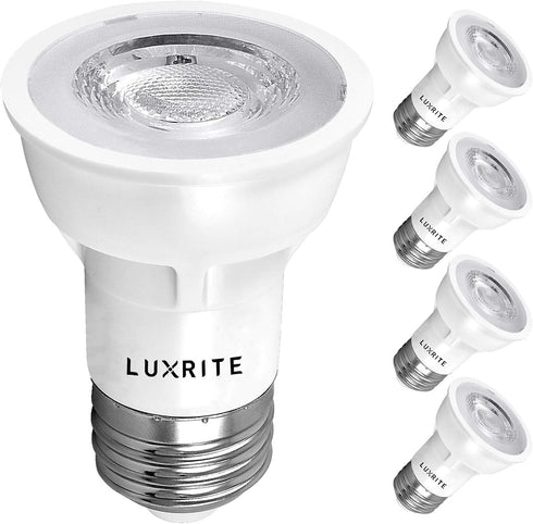 LUXRITE PAR16 LED Bulb, 5.5W (50W Equivalent), 4000K Cool White, 450 Lumens, Dimmable Spot Light, Enclosed Fixture Rated, 40° Beam Angle, ETL, Dam...