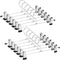 Metal Pants Shorts Hangers, Heavy Duty Kids Skirt Hangers with 2 Adjustable Non Slip Clips, Ultra Thin Space Saving 360 Degree Swivel Hook Stainle...
