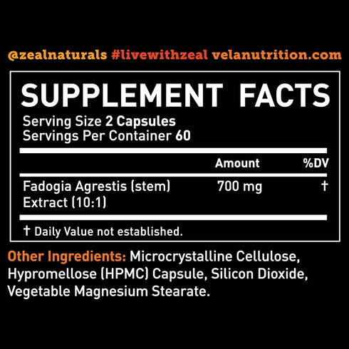 Fadogia Agrestis 700mg - 120 Count | Non-GMO & 3rd Party Tested Powerful Antioxidant Support Supplement...