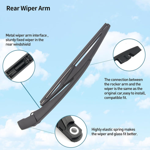 Rear Windshield Wiper Set - Replacement for 2016-2022 Honda HR-V Rear Wiper Arm and Rear Windshield Blade Assembly...