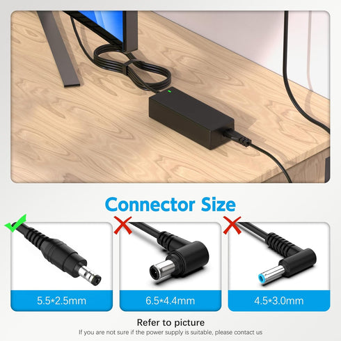 LJO-EEIH 12V Power Cord Compatible with Insignia TV 19" 20" 24" 28" 32"; NS-32E440A13, NS19E310A13, NS19E310NA15, NS24ED200NA14, NS24ED310NA15, NS...