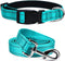 Durable Reflective Dog Collar and Leash set with Double Layer Nylon, Soft Neoprene Padded Dog Collar with 5ft Strong Pet Leash Easy for Medium Lar...