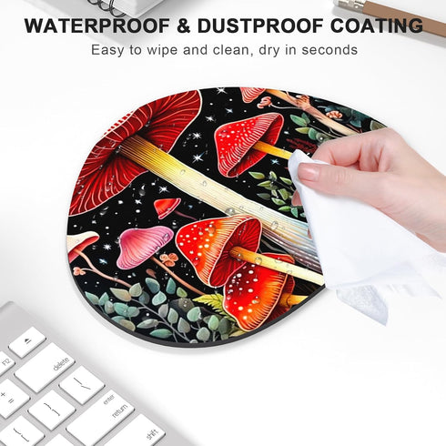 Mouse Pad, Premium-Textured Oval Computer Mousepad, 8.7" x 7.1" Thick 3mm Anti-Slip Waterproof Rubber Mouse Mat, Cute Mouse Pad for Office, Home, ...