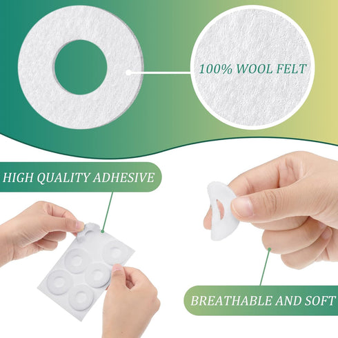 Nuanchu 72 Pcs Callus Cushions Callus Pads for Bottom of Foot Round Corn Cushions Pads for Feet Soft Adhesive Felt Corn Pads for Ball and Side of ...