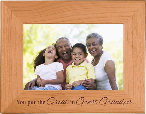 CustomGiftsNow You put the Great in Great Grandpa 4-inch x 6-Inch Wood Picture Frame...