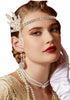 Cizoe Art Deco 1920s Flapper Great Gatsby Leaf Wedding Bridal Tiara Pearl Headpiece...