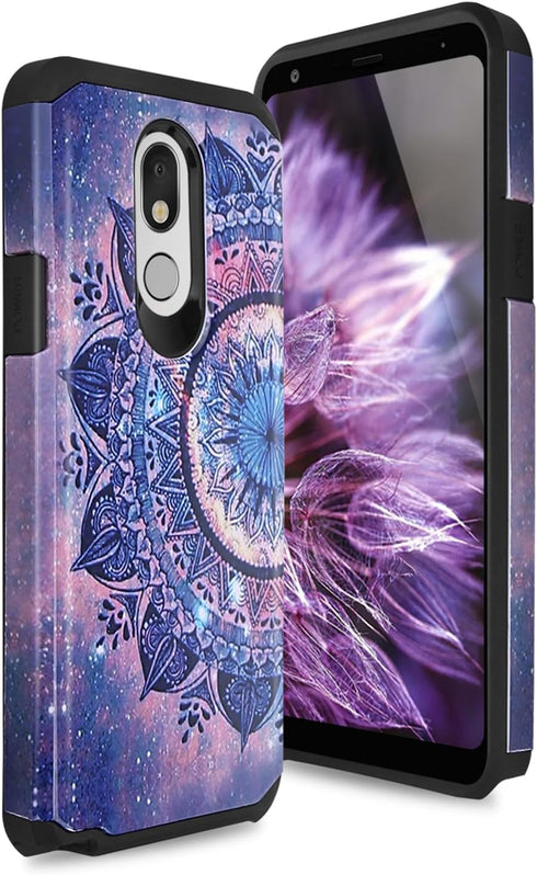TJS Phone Case Compatible with LG Stylo 5/LG Stylo 5 Plus/LG Stylo 5V/LG Stylo 5X, Dual Layer Hybrid Shockproof Protection Impact Cover (Mandala)...