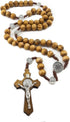 Nazareth Store Wood Beads Rosary Necklace Saint Benedict Medal & Catholic Cross Religious Prayer Chaplet String Handmade - Velvet Bag...