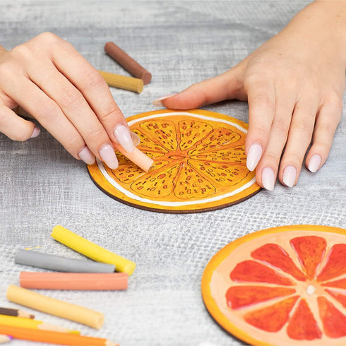 12 Pcs Art Craft Coaster 4" Inch MDF Coasters Plain Wood Blank Cutouts for Tea Coffee Christmas Painting Slice, Resin Mandala Arts Work & Decorati...