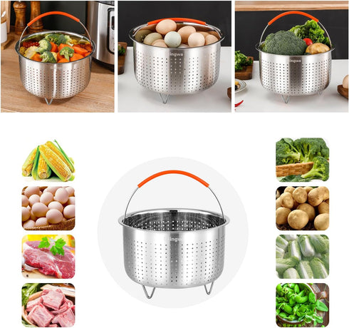 Steamer Basket for Instant Pot, Vegetable Steamer Basket Stainless Steel Steamer Basket Insert for Pots (8qt)...