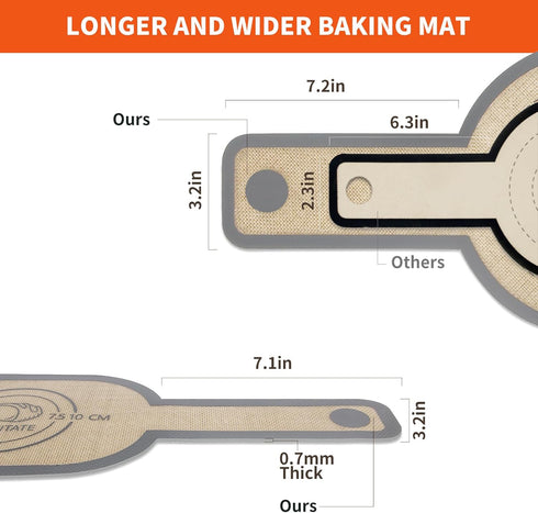 Silicone Bread Sling Dutch Oven Liner, Non-Stick & Easy Clean Reusable Oval and Round Silicone Bread Baking Mat with Long Handles, Easy to Transfe...