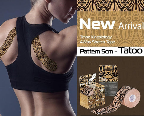 Tmax Waterproof Kinesiology Tape | Athletic Sports Tape for Injury, Muscle Support, Pain Relief, Joint Support and Physiotherapy (5 m * 5 cm) (Tat...