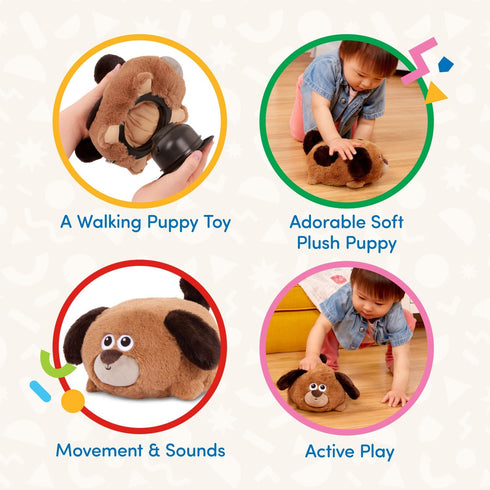 Battat – Plush Crawling Toy Dog – Interactive Stuffed Animal – Toy Puppy With Movement & Sounds – Tummy Time Toys For Toddlers – 12 Months + – Wag...