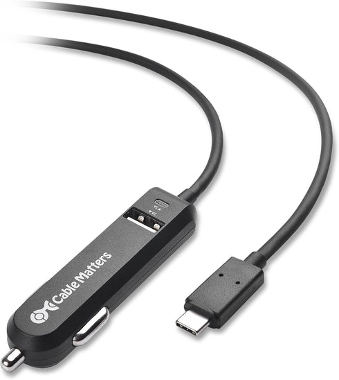 Cable Matters 25W 5A Dual USB Car Charger with USB C Cord and USB A Port......