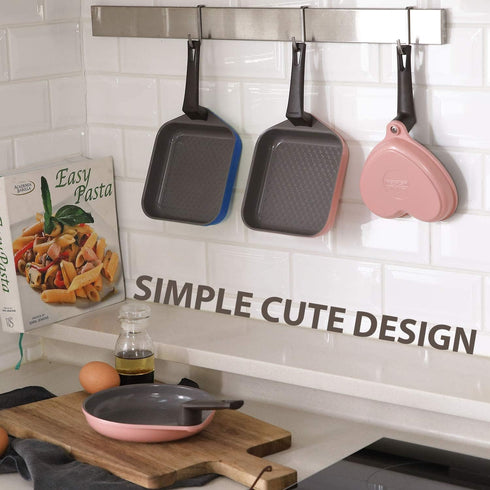 Neoflam 5.5'' Ceramic Nonstick Little Shaped, Frying Griddle Pan, Shaper Mini Pancake Waffle Maker with Heat Resistant Handle for Breakfast Scramb...