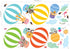 DECOWALL DWL-2010 Animals in Hot Air Balloons Wall Stickers Wall Decals Peel and Stick Removable Wall Stickers for Kids Nursery Bedroom Living Roo...