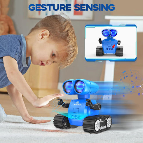 TOY Life Rechargeable Remote Control Robot Toys with Auto-Demonstration, Music & LED Eyes. Walkie Talkie Robot Toys for Kids 7 8 12, Kids Robot To...