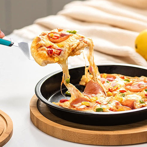 Webake Pizza Cutter Wheel Pie Serve Set, Large Pizza Slicer Stainless Steel Pie Cake Cutter with Non-slip Green Handle, Ideal for Cake Pizza Pies ...