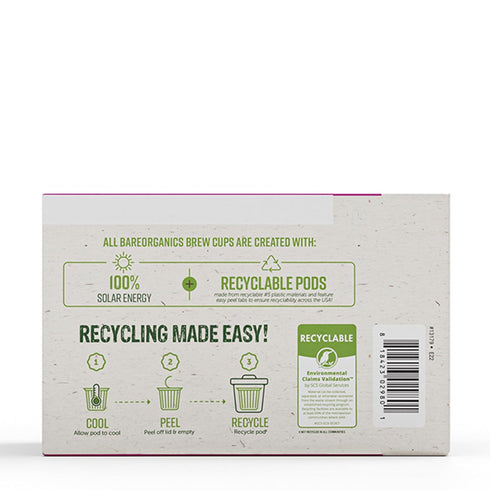 BareOrganics Radiant Tea withuperfoods & Probiotics | Compatible Tea Pods | USDA Certified Organic, Vegan, Non-GMO & Recyclable, 10ctingleerve Cup...