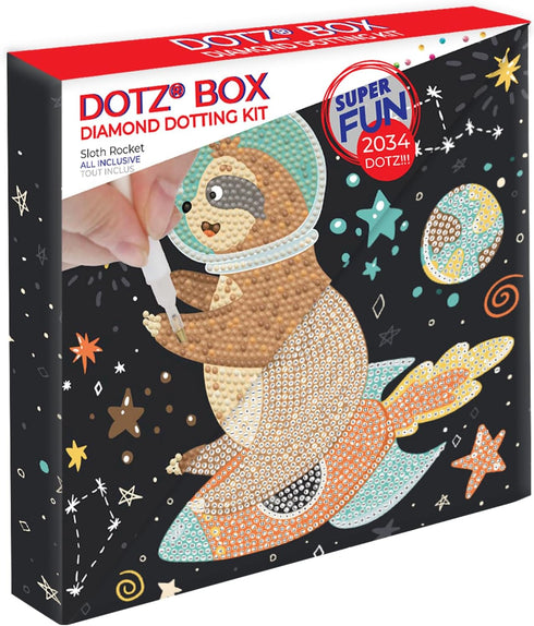 DIAMOND DOTZ ® - Sloth Rocket Dotz Box, Partial Drill, Round Dotz, Diamond Painting Kits, Diamond Art Kits for Adults, Gem Art, Diamond Art, Kits,...