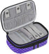 Teamoy Jewelry Travel Case Organizer - Small Storage Bag for Necklace, Earrings, Rings, Watch, Purple Dots...